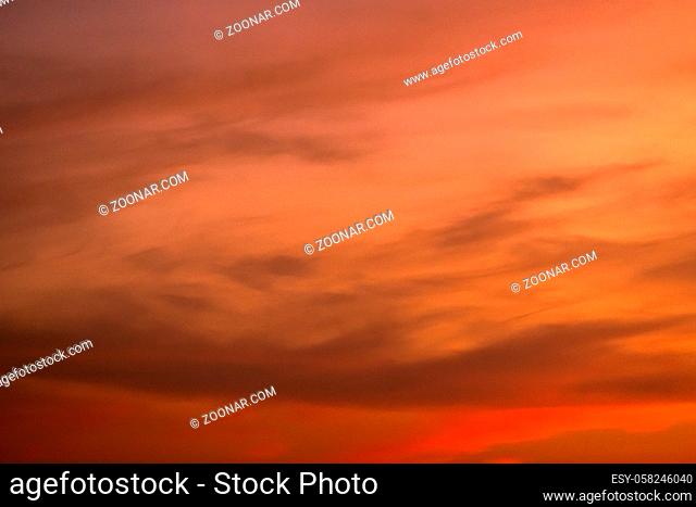 colorful sunset clouds over sky, background of nature cloudy heaven