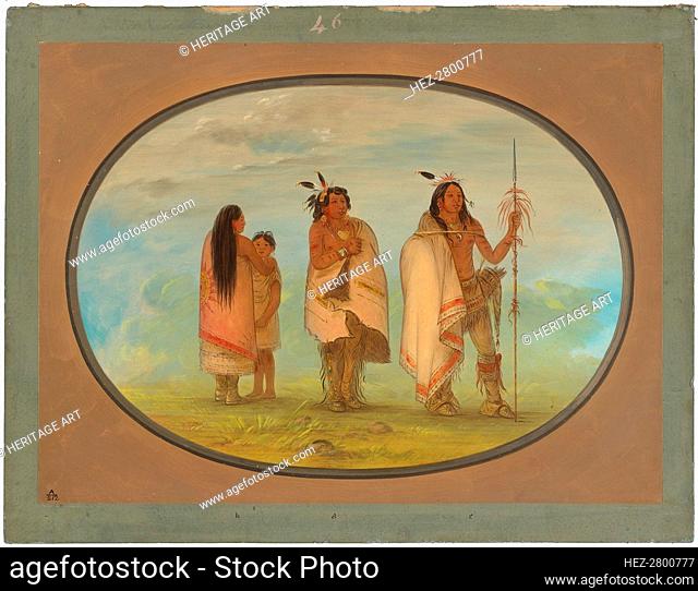Weeco Chief, His Wife, and a Warrior, 1861/1869. Creator: George Catlin
