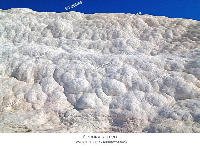 calcium bath and travertine unique abstract in pamukkale turkey asia the old water