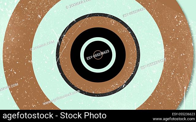 Retro circles with dust and scratches with grunge effect, 3d rendering computer generated background