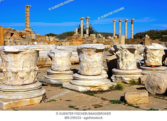 Ancient capitals, ruins of the Roman City Leptis Magna, Libya
