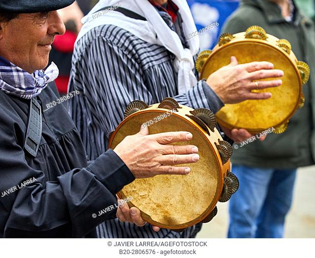 Tambourines, part of  traditional Trikiti ensemble. Feria de Santo Tomás, The feast of St. Thomas takes place on December 21