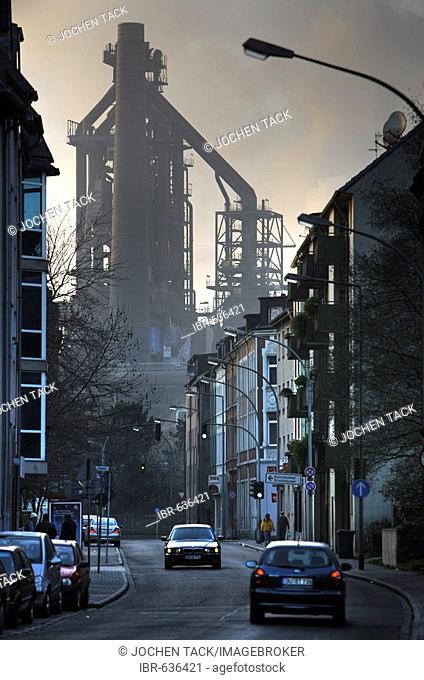 One of four new blast furnaces which produce 11.5 million tonnes of pig iron annually, ThyssenKrupp Steelworks, Duisburg, North Rhine-Westphalia, Germany