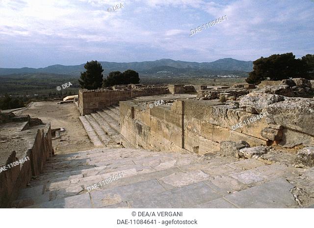 Greece - Crete - Phaistos. Palace. Staircase