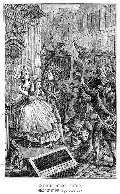 Brawls In The Street, (1885). Illustration from 18th Century Institutions, Usages And Costumes, France 1700-1789, by Paul Lacroix, (Paris, 1885)