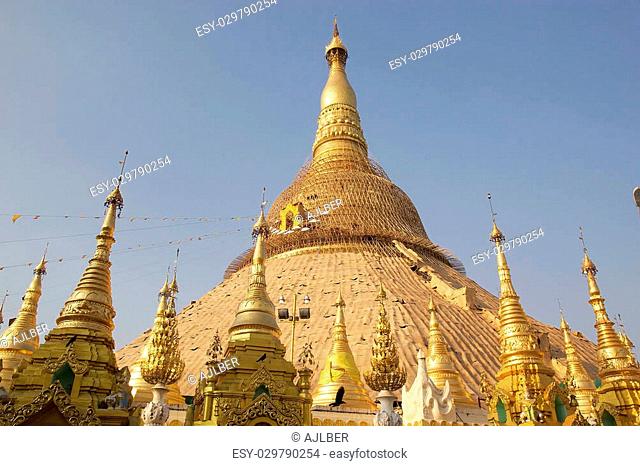 Shwedagon Pagoda is a gilded stupa located in Yangon, Myanmar. The 99 metres tall pagoda is situated on Singuttare Hill, to the West of Kandawgyi Lake and...