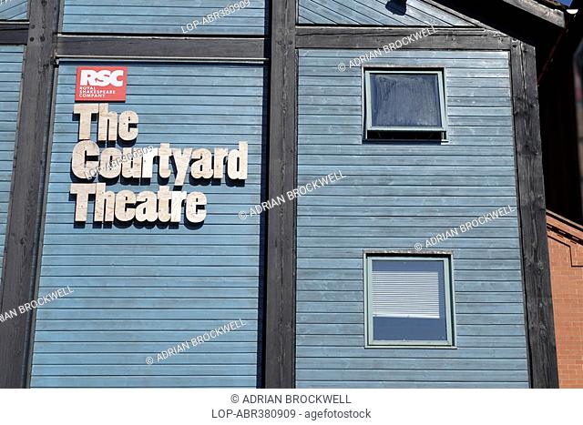 A close up view of The Courtyard Theatre, the RSC's Royal Shakespeare Company new theatre, opened in 2006 to allow the company to continue performing in...