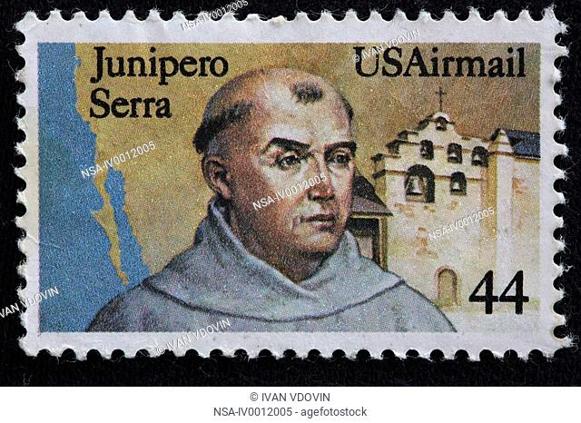 Junipero Serra, Majorcan Spain Franciscan friar 1713-1784, postage stamp, USA