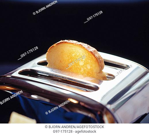 Slice of bread in toaster