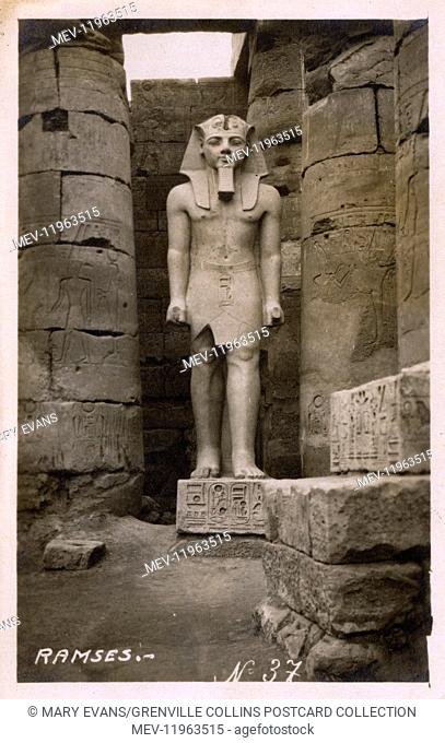 Statue of Ramesses II ('The Great'), Statues in peristyle courtyard of Ramesses II, Luxor, Egypt