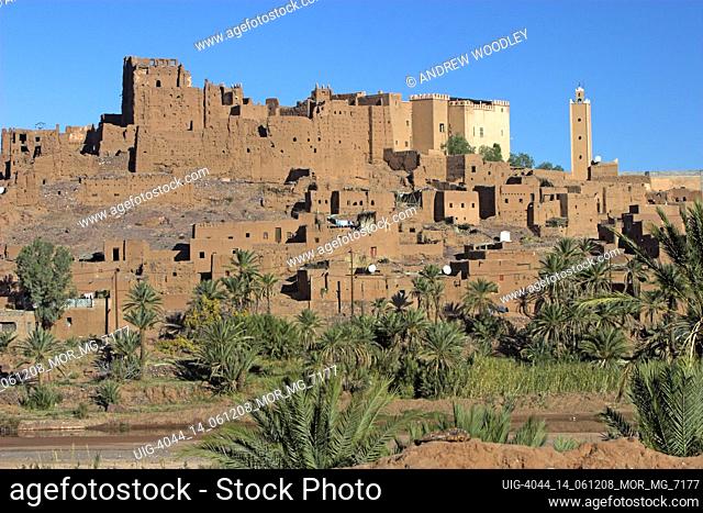 Kasbah fortified mudbrick village of Tiffoultoute near Ouarzazate Morocco