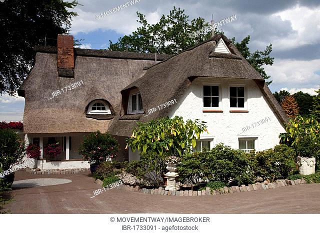 Thatched House, Bad Malente-Gremsmuehlen, Naturpark Holsteinische Schweiz nature park, Schleswig-Holstein, Germany, Europe