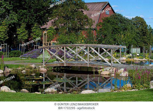 Bridge, Rottneros Park, Sunne, Vaermland, Sweden, Europe
