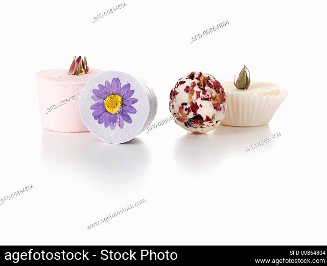 Four different flower soaps