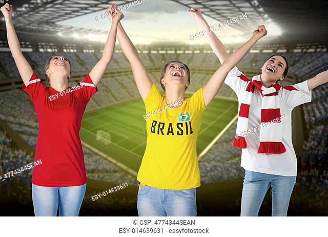 Composite image of various football fans