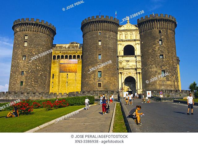 Castel Nuovo, New Castle, often called Maschio Angioino, Naples, Campania, Italy, Europe