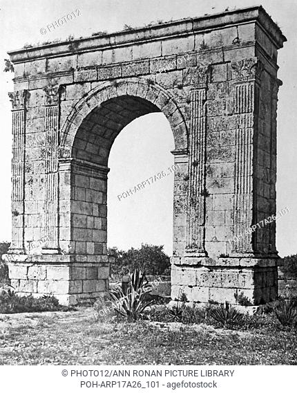 The Arc de Berà 13 BC; (sometimes written Barà); triumphal arch; north-east of the city of Tarragona; Catalonia; Spain; close to Roda de Barà
