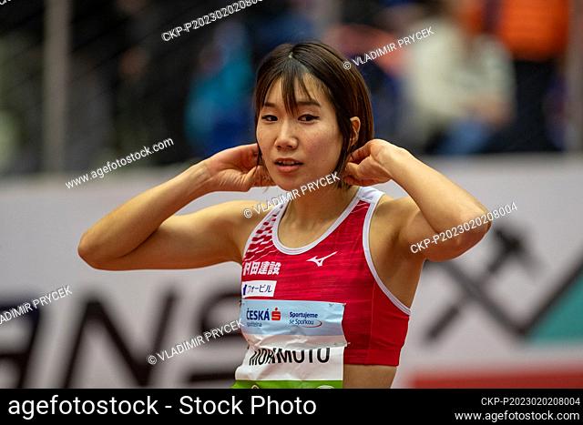 Mariko Morimoto from Japan competes in triple jump during the Czech Indoor Gala athletics meeting of the silver category of the World Indoor Tour, on February 2