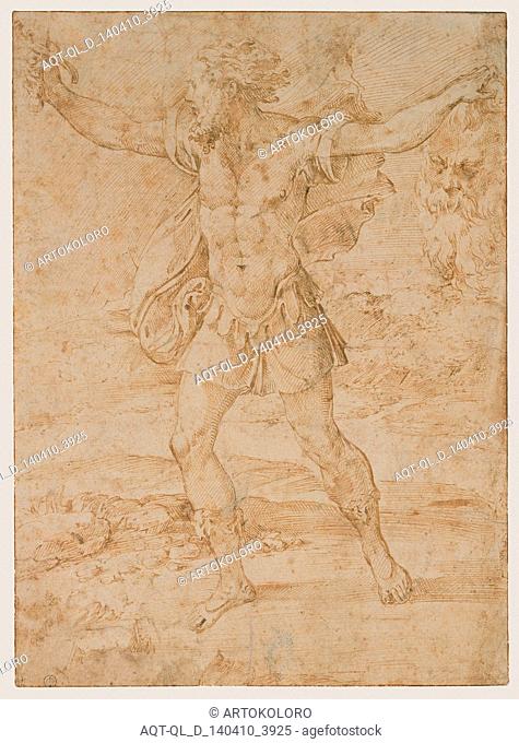 David with the Head of Goliath; Parmigianino (Francesco Mazzola), Italian, 1503 - 1540; about 1535; Pen and brown ink; 29.5 x 21