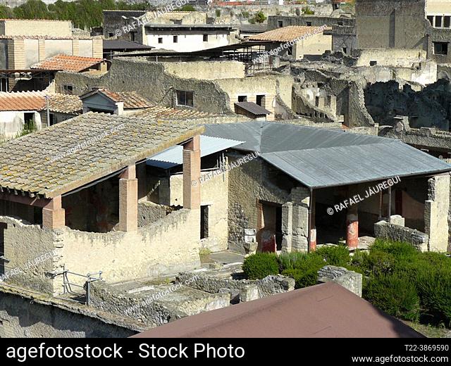 Herculaneum (Italy). Upper floors of the ancient city of Herculaneum
