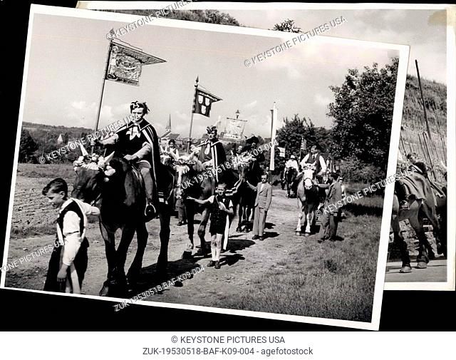 May 18, 1953 - St. Gangolf's Pilgrimage and Ride in Neudenau. As may be followed back in historical sources the farmers of Neudenau are riding out for centuries...