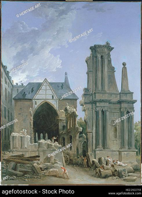L'Eglise des Feuillants en démolition, c1804. Creator: Hubert Robert