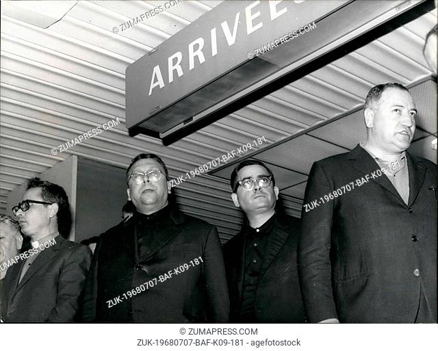 Jul. 07, 1968 - Hijacked Plane: Non Israeli Passengers Arrive At Orly: 20 Non Israeli Passengers Including Four Italian Priests From The Hijacked Israeli Boeing...