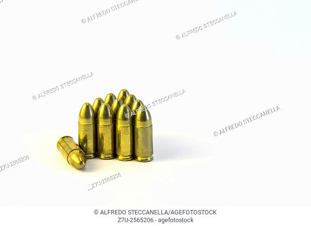 The bullets on white background