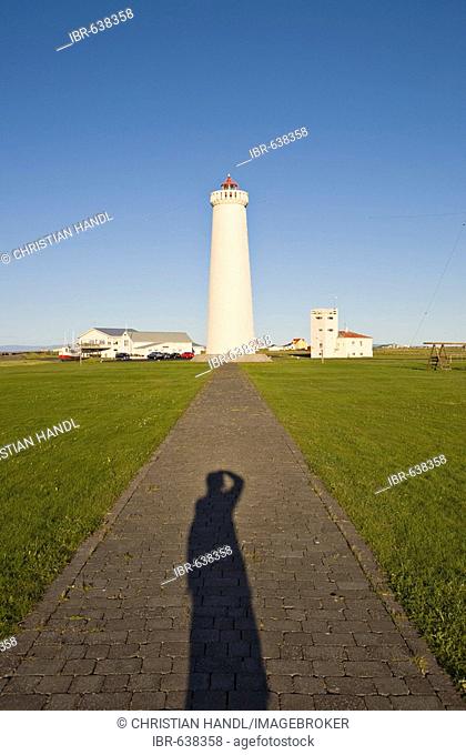 Garðskagi Lighthouse, tallest in Iceland, Garður, Iceland, Atlantic Ocean