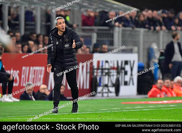 Milano, Italy. 13th, March 2023. Head coach Paulo Sousa of Salernitana seen in the Serie A match between AC Milan and Salernitana at San Siro in Milano