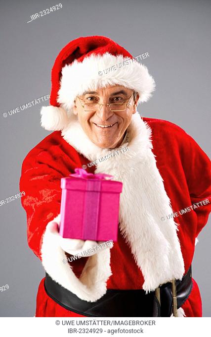 Santa Claus with a present
