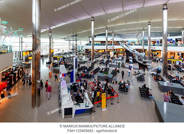 London, United Kingdom – July 10, 2019: Terminal 2 of London Heathrow airport (LHR) in the United Kingdom. | usage worldwide