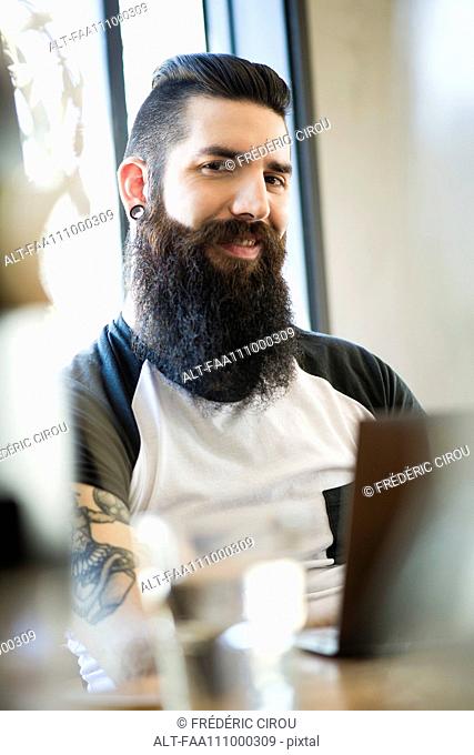 Man with hipster beard, portrait