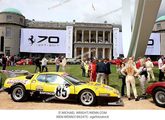 Goodwood Festival of Speed 2017 - Day 2 Ferrari celebrate their 70th anniversary at Goodwood Festival of Speed by displaying their cars and drivers in the front...
