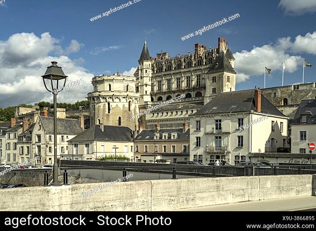 The Château Amboise, is a French castle that overlooks the Loire River from a promontory as it passes through Amboise, in the French department of...
