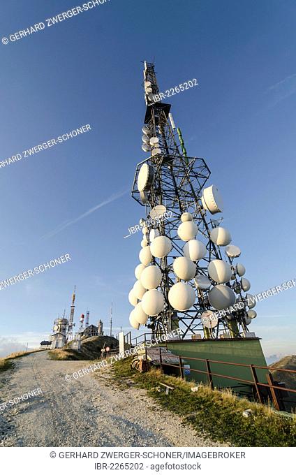 Transmitter mast on Col Visentin mountain, Italy, Europe