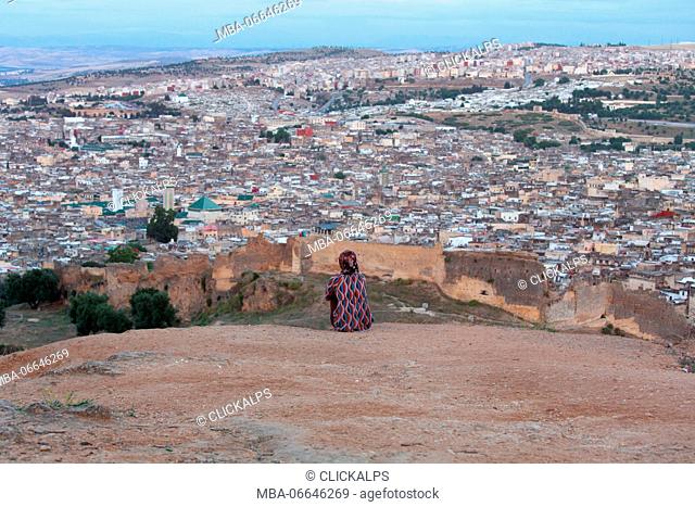 North Africa, Morocco, Fes district, Medina of Fes.During the evening prayer