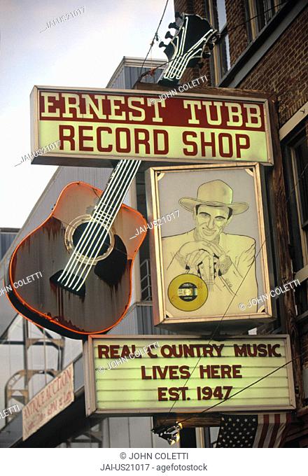 Ernest Tubb record shop, Broadway, Nashville, Tennessee, USA