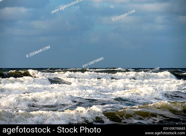 Sturm tief Ausläufer auf der Nordseeinsel Sylt