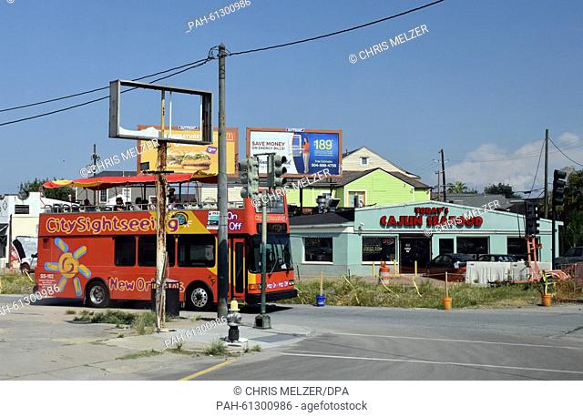 Tourist bus drive through the Ninth Ward of New Orleans, USA, 13 August 2015. The poverty stricken Ninth Ward of New Orleans was one of the most severly...
