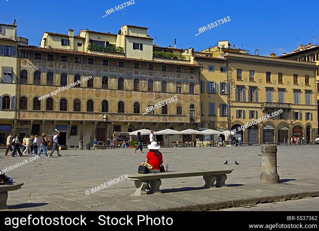 Santa Croce Square, Piazza di Santa Croce, Florence, Tuscany, Italy, Europe