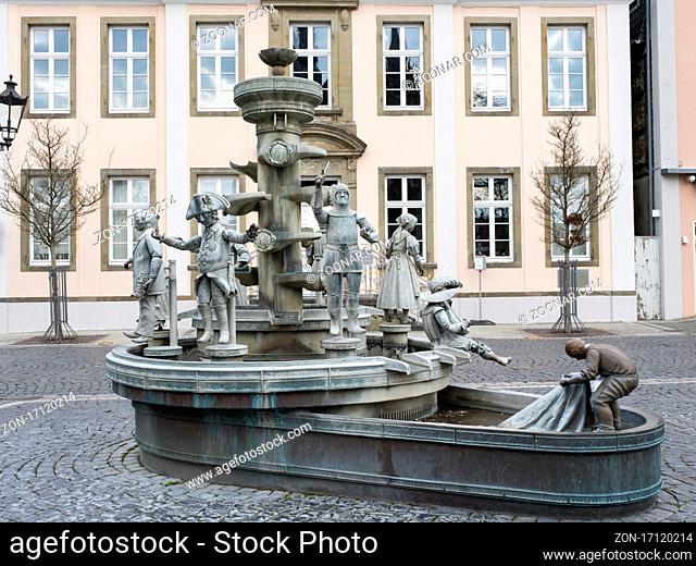 Buergerbrunnen vor dem Stadtpalais, Lippstadt, Westfalen, Nordrhein-Westfalen, Deutschland, Europa