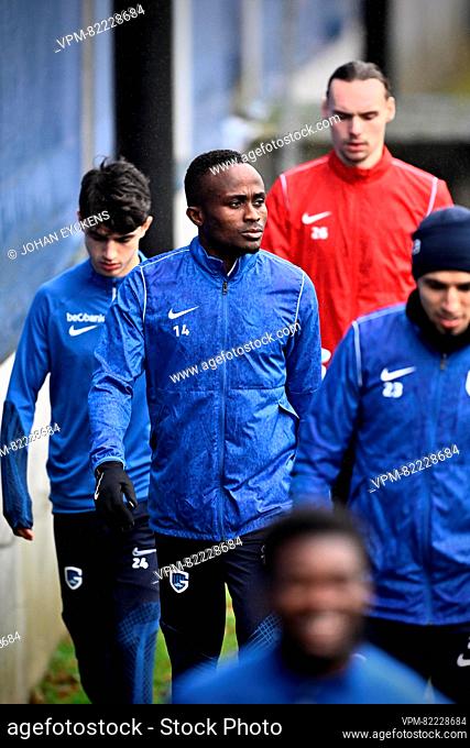 Genk's Yira Sor pictured during a training session of Belgian soccer team KRC Genk, on Wednesday 13 December 2023 in Genk
