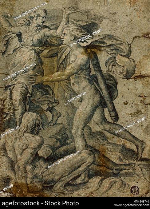 Author: Perino del Vaga. Apollo and Daphne - late 16th century - After Pietro Buonaccorsi, called Perino del Vaga (Italian