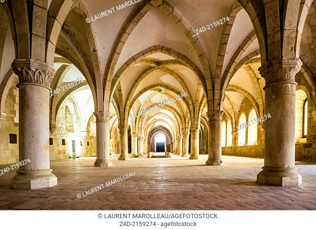 Monks Dormitory - Santa Maria Monastery of Alcobaca, Portugal. Unesco world heritage