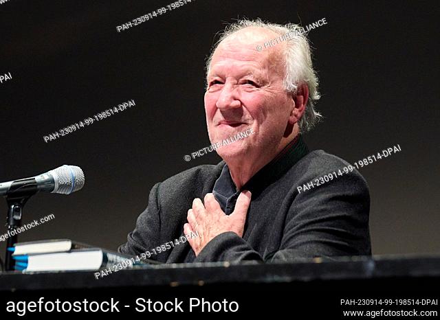 dpatop - 14 September 2023, Berlin: Werner Herzog, director, producer, actor, voice actor and writer sits in the Haus der Berliner Festspiele during the Berlin...