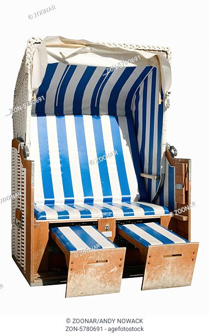 beach chair blue white striped