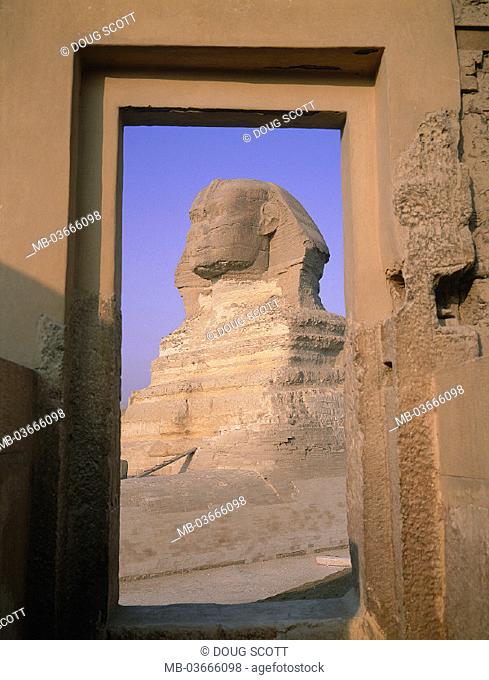 Egypt, Giseh, sphinx, stone gate