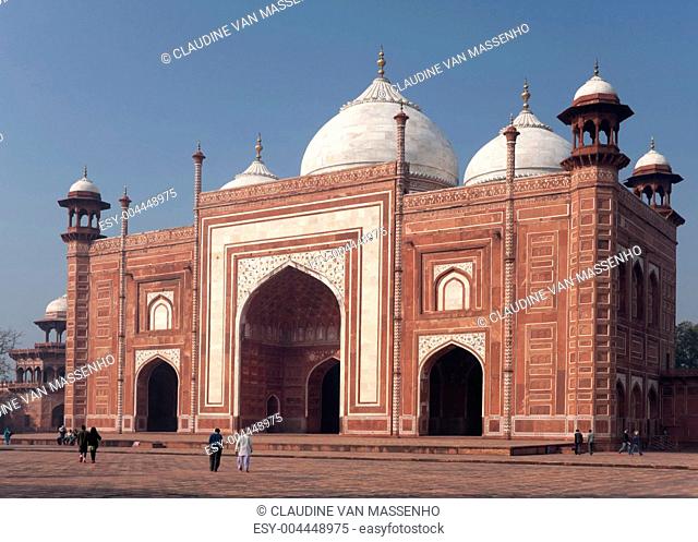 Mosque at the Taj Mahal mausoleum in India's Agra