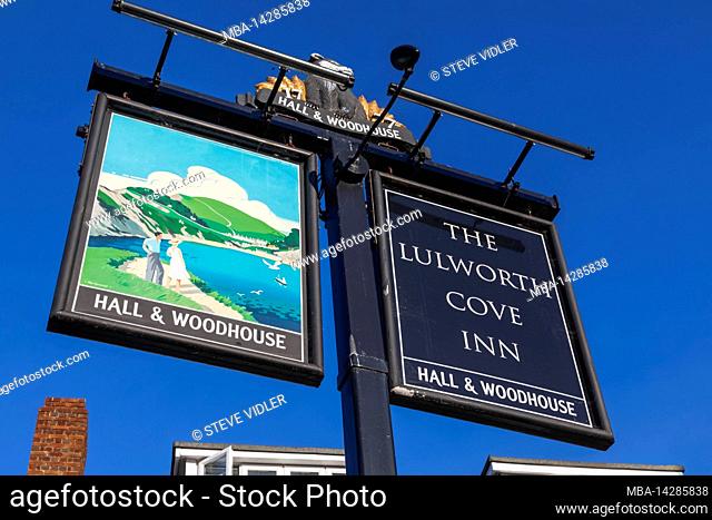 England, Dorset, West Lulworth, Lulworth Cove Inn Pub Sign